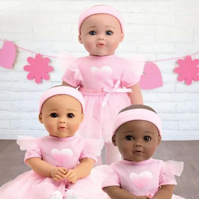 Adora Baby Ballerina Collection, 13 Inch Baby Doll Set with Pink Dress, Headband, Shoes, Soft Vinyl, Powder Scent - Gift for Kids Ages 3 and Up - Aurora