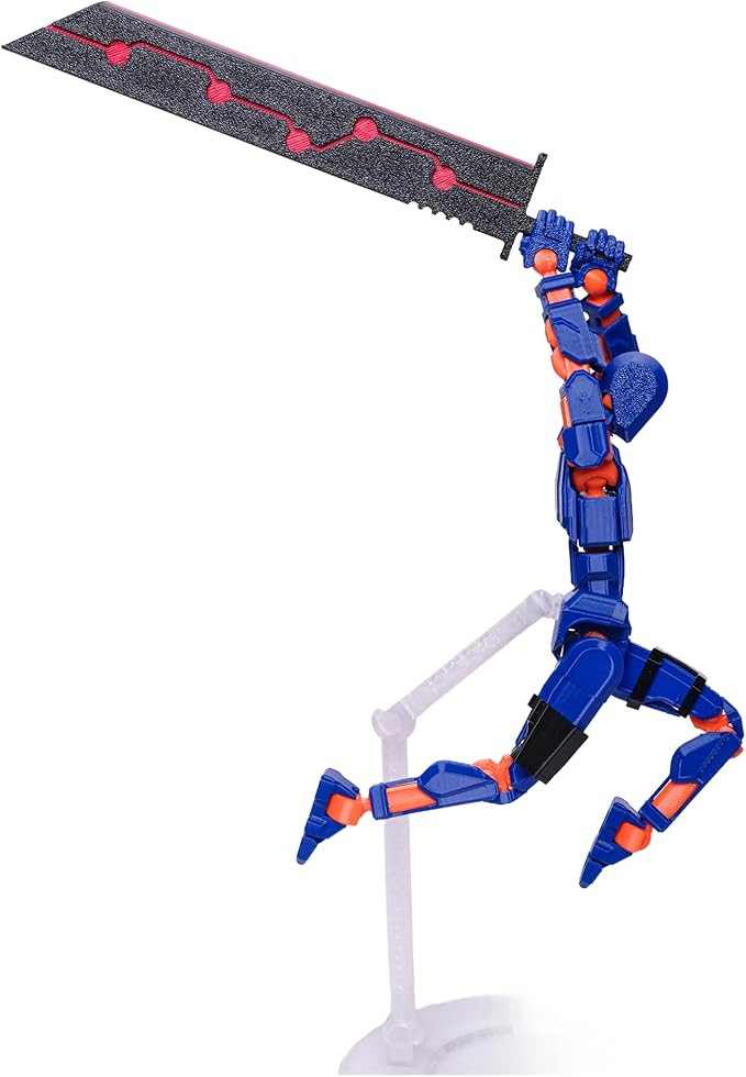 (Assembly Completed Dummy 20 Action Figure, 8.1 inches， Strong Magnetic Accessories， 8 Types of Weapons 3D Printed Robot Multi-Jointed Movable, Spider Ninja Series (deep Blue)