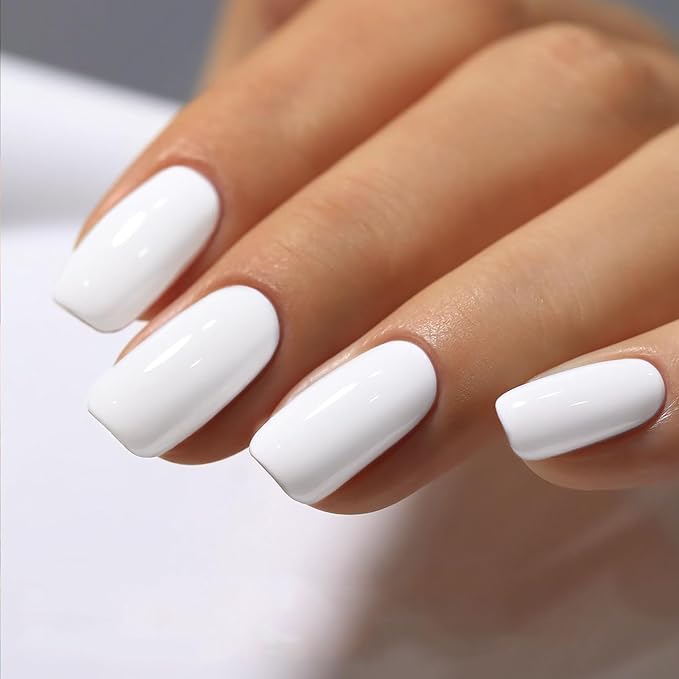 NovaCharm White Fingernail Polish - Milky White Nail Polish - Chip Resistant Long Lasting Nail Varnish - Air Dry Quick Dry Nail Gel - Nail Lacquer Nail Art Polish for Manicure DIY