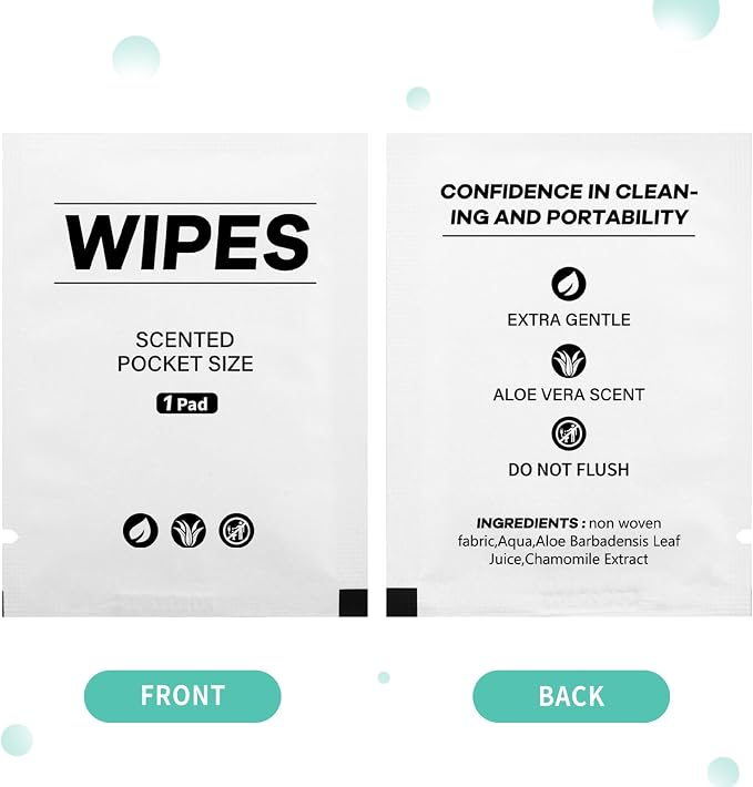 400 Pcs Butt Wet Wipes for Women Individually Wrapped Wipes for Women Man Travel Hand Face Body Cleaning Adults Bathroom Toilet Daily Use(White)