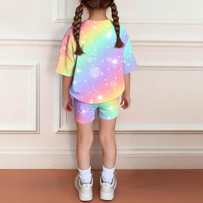 K-POP DEM0N Hunters Outfits for Girls, 2 Piece T-Shirts and Apparel Sets Birthday Gift
