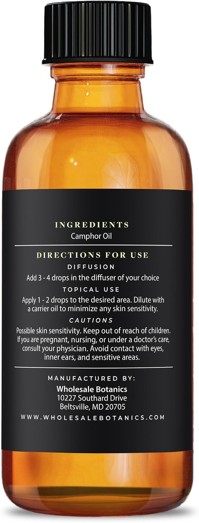 Camphor Essential Oil by Wholesale Botanics | Premium Grade 100% Pure Essential Oil | for Aromatherapy, Soaps, Lotions, & Candles | Vegan & Cruelty Free (2 Fl. Oz.)