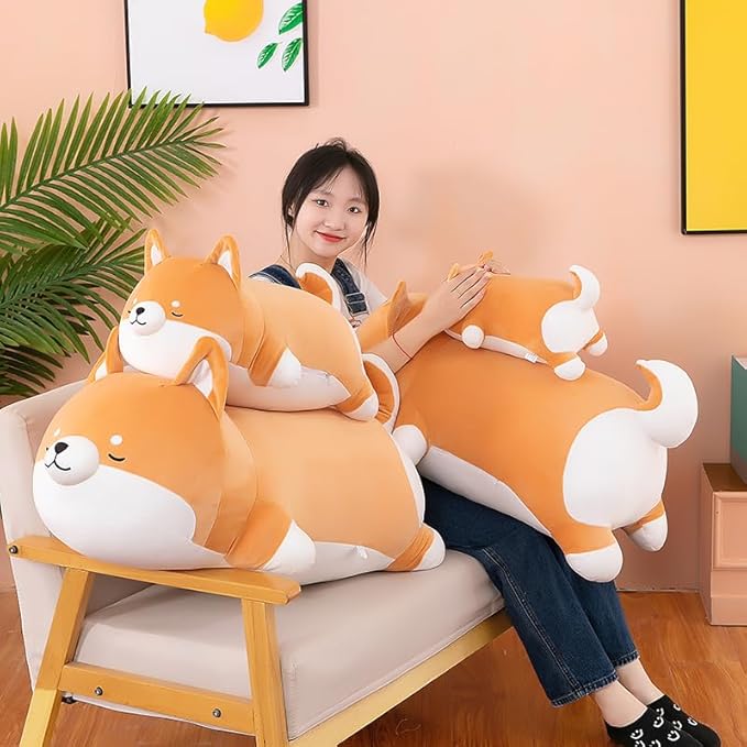 Shiba Inu Stuffed Animals, Soft Shiba Inu Dog Plush Pillow Cute Corgi Dog Plush Toy Gifts for Girls Kids Birthday Valentine(85cm/33.5inches)
