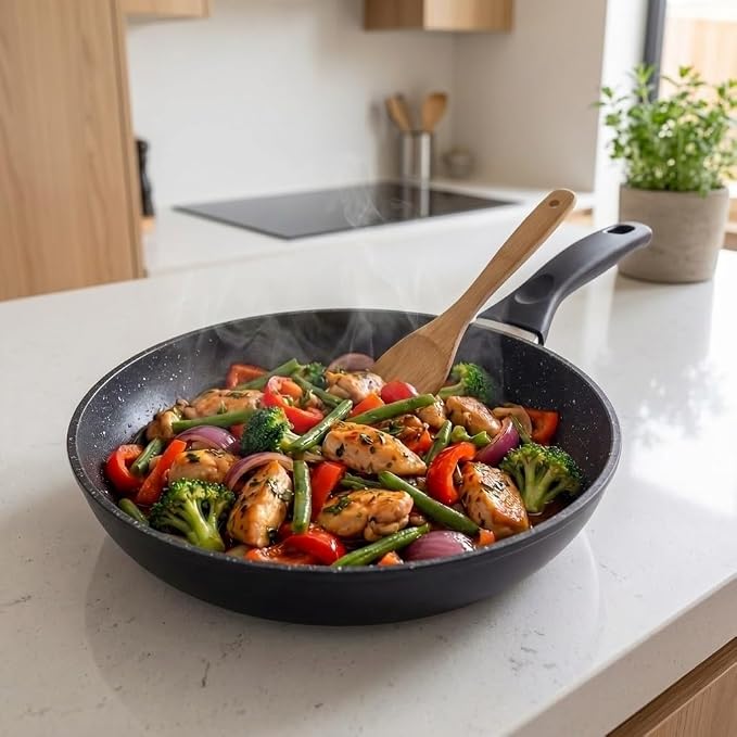 11-Inch Nonstick Frying Pan Skillet, Aluminum Omelet Pan for Eggs, Sauteing and Everyday Cooking, Induction Compatible Cookware for Gas, Electric and Ceramic