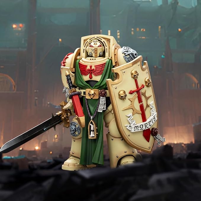 JOYTOY Warhammer 40,000 1/18 Action Figure Dark Angels Deathwing Knight 3 with Power Sword and Storm Shield Collection Models Birthday Gifts 15Age+ Pre-Order