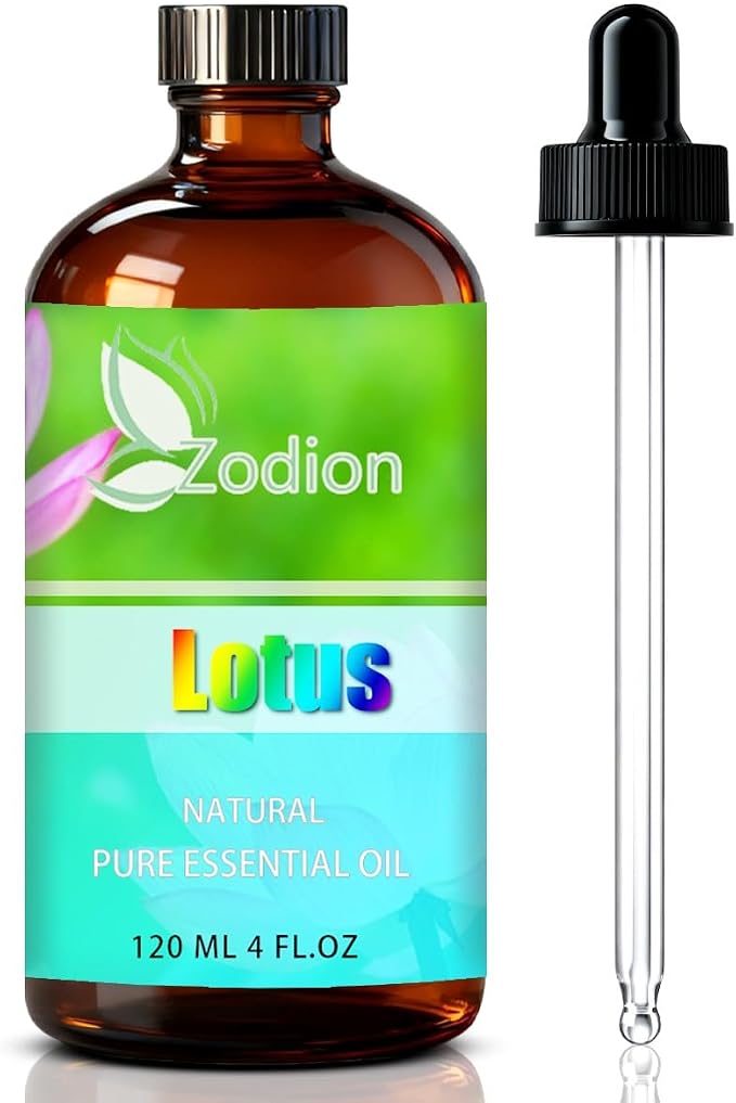Lotus Essential Oil - Lotus Oil for Diffuser, 4 Fl Oz(120ml) | Candle Making, Soap Making, aroma, Strong Scent, Pure, Natural, Home Fragrance, Massage