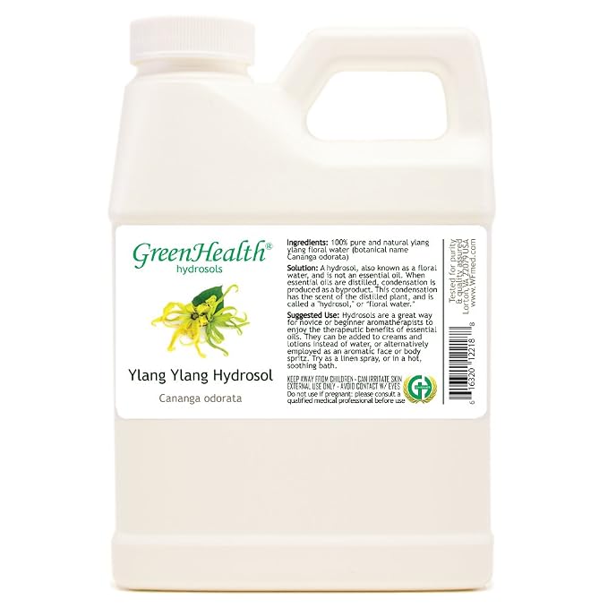 Ylang Ylang Hydrosol (Floral Water) - 16 fl oz Plastic Jug w/Cap - 100% Pure (NOT Oil)