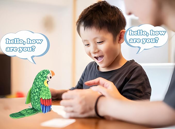 Toddler Toys, [ Volume Adjustable ] Talking Parrot Repeats What You Said, Mimicking Singing Interactive Toy Electronic Stuffed Animals Plush Pet Doll for Babies Kids Boys Girls Party Birthday Gifts