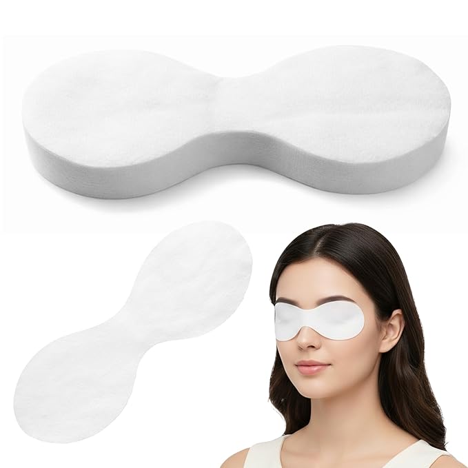 100PCS Disposable Non Woven Eye Care, Eye Covers for Facials Cotton Paper Facial Eyes Pads Spa DIY Clear Eyes Mask Paper Beauty Sheets for Facial Treatments, Skincare Spa, Home Beauty Wet Compress