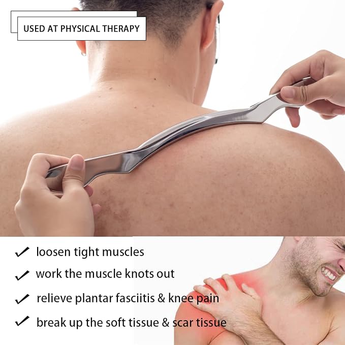 Gua Sha Scraping Massage Tool, IASTM Tool for Large Muscles, Soft Tissue Mobilization, 13.5 Inch Long