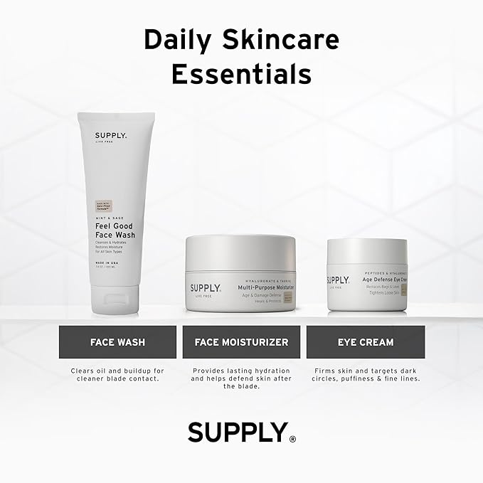 Supply Age Defense Eye Cream with Hyaluronic Acid, Shea Butter & Caffeine – Anti-Aging Eye Moisturizer Reduces Dark Circles, Puffiness & Under Eye Bags – Gentle, Plant-Based Skincare – 0.5 oz