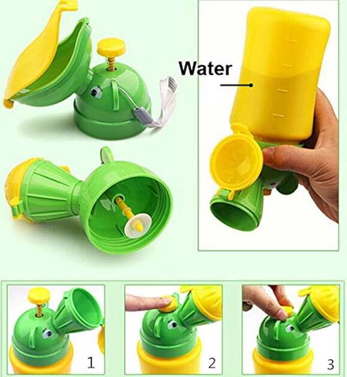Kids Baby Child Portable Potty, Mini Outdoor Urinal Emergency Toilet for Camping Car Travel and Toddler Potty Pee Training, Safety Spring Lock Leakproof Design - No Leaking (Boy-YG)