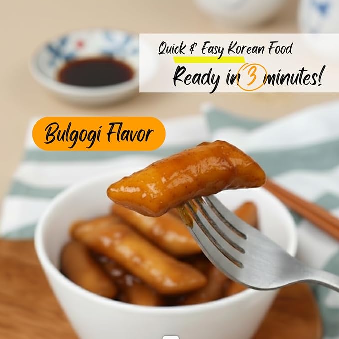 Yopokki Instant Tteokbokki Rice Cakes Korean, Bulgogi Topokki Cup - Great with Cheese and Ramen Toppings, Korean Snacks for College Dorm, Korean Street Food Quick & Easy to Prepare, Pack of 2