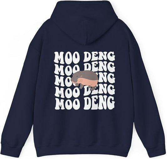 YOUNG GREEN Moo Deng Cute Sweatshirt Moo Deng Bouncy Pig T-Shirt The Cute Baby Hippo Sweatshirt Gift For Womens