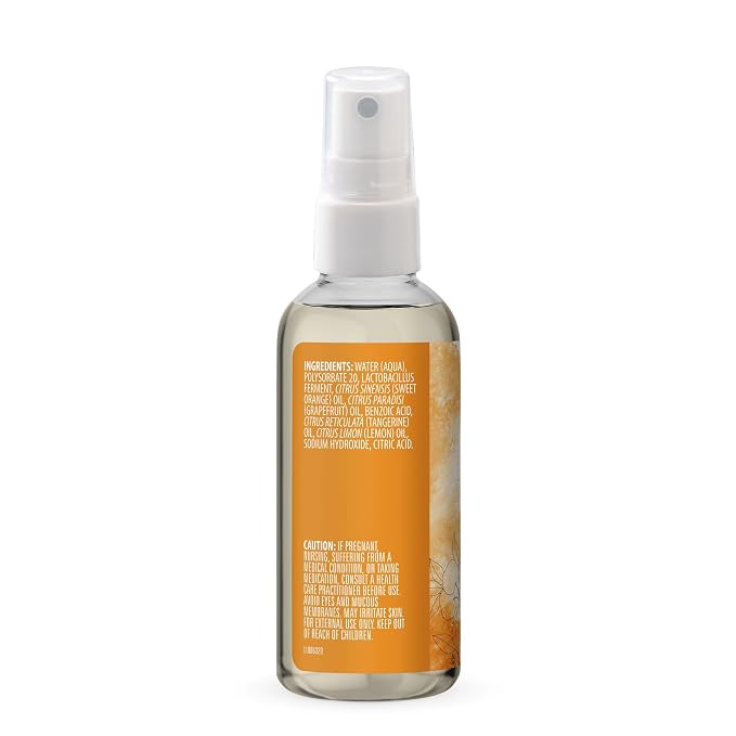 Aura Cacia Aromatherapy Mist, Tangerine and Grapefruit - Uplifting Body and Room Spray with Pure Essential Oils | 4 Fl Oz (Pack of 1)