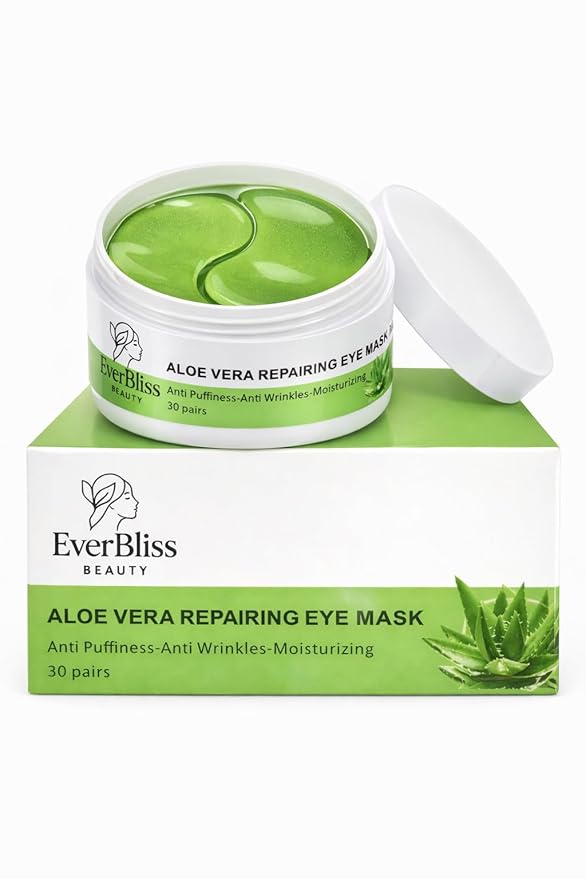Under Eye Mask Aloe Vera – 60 Pairs Eye Patches for Dark Circles & Puffy Eyes – Hydrating Eye Mask