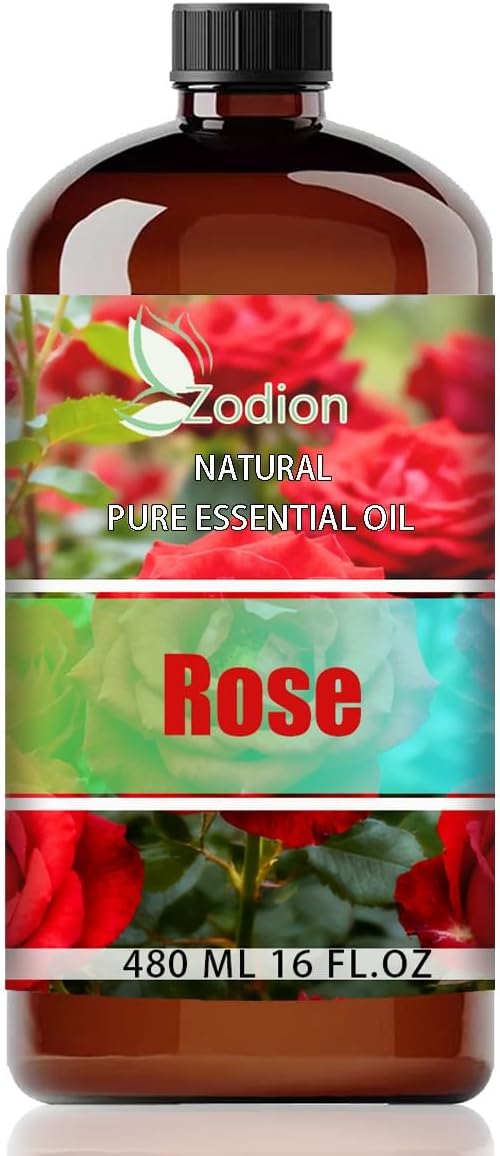 Rose Essential Oil - Rose Oil for Diffuser, 16 Fl Oz(480ml) | Candle Making, Soap Making, aroma, Strong Scent, Pure, Natural, Home Fragrance, Massage, Large Bottle