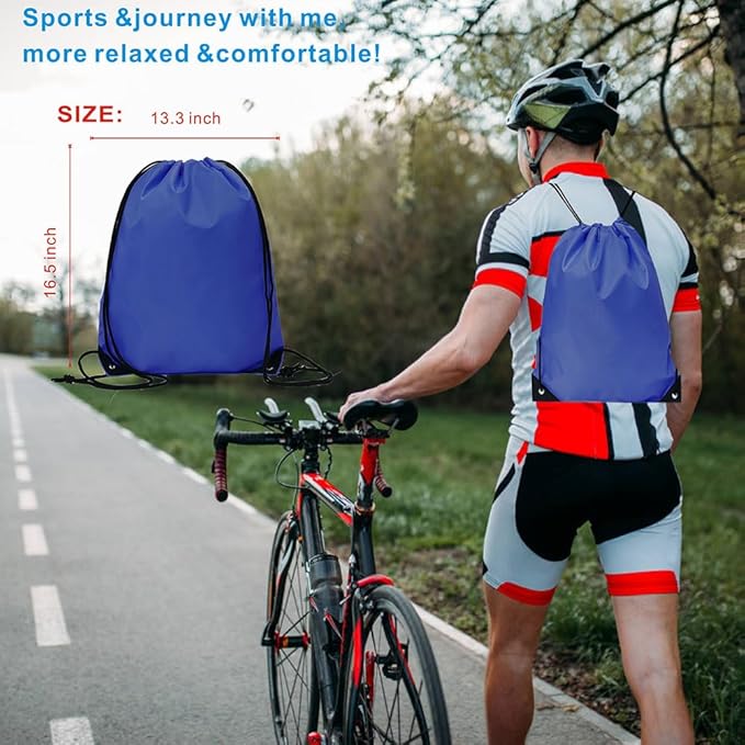 Drawstring Backpack Bulk 30 packs Draw String Backpack Bags DIY Gym Sports trip Traveling Yoga ride Pedestrianism Cinch Bag Sackpack Drawstring (royal blue)