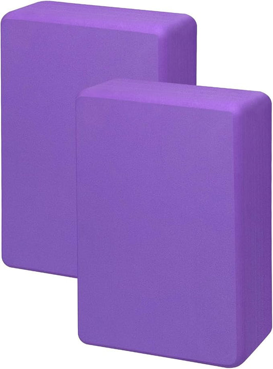 2 Pack Yoga Block, Premuim EVA Foam Block, Durable Non-slip Exersice Block for Yoga, Pilates, General Fitness, Stretching, Toning Workouts and Meditation