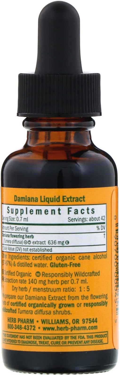 Herb Pharm Damiana Extract for Reproductive System Support - 1 Ounce