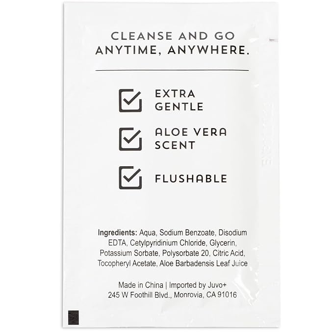 BLUE PANDA Wet Travel Wipes - Individually Wrapped Packets for On-the-Go - Flushable Wipes for Adults - Aloe Vera Scented Travel Toiletries & Purse Essentials - 100 Count, Pink