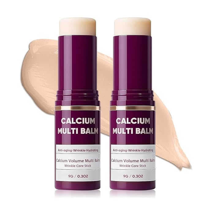 All-in-One Moisturizing Balm Stick with Calcium & Collagen – Anti-Aging Skin Repair for Face, Eyes, Lips, Neck – Hydrating Portable Skincare, 2-Pack