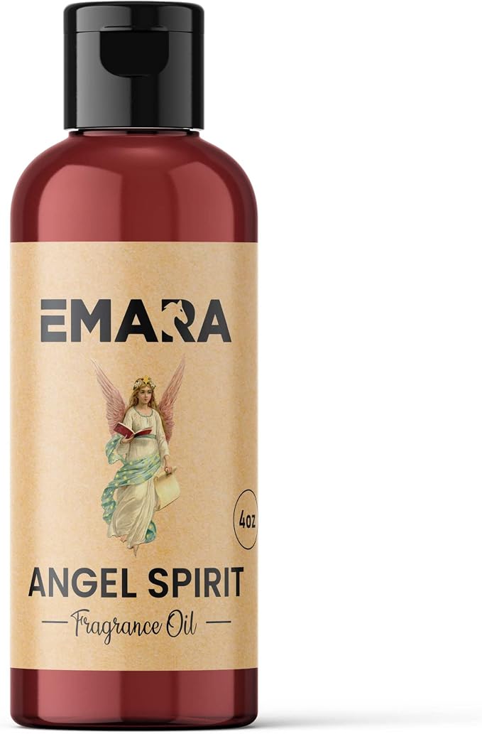 EMARA All Natural Herbal Angel Spirit Essential Oil for Diffusers, Skin Care, Aromatherapy Fragrance Oil, Organic Therapeutic Grade 4 fl oz