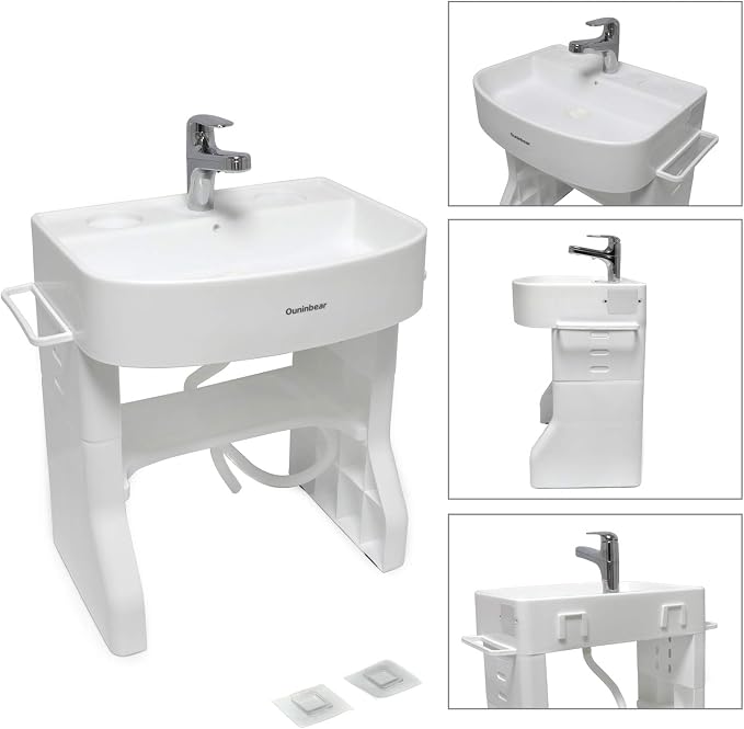 HongK- Early Training Learning Plastic Wash Basin For Child Kids Baby Toddler Simulation Towel Shelf Wash Hand Care [P/N: ET-BABY007-WHITE]