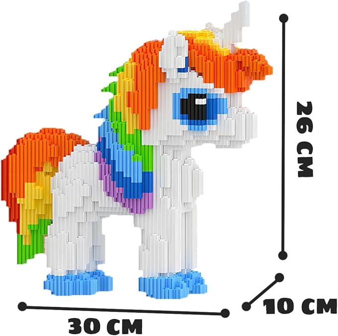 White Unicom Building Blocks，Kids Building Toys Set (3500 PCS) Gifts for Adults and Kids