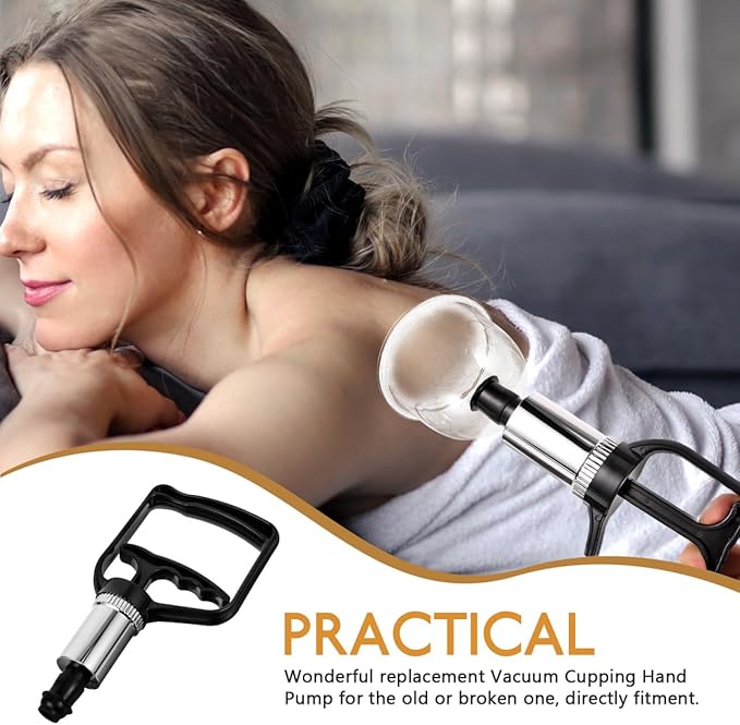 Beavorty Cupping Hand Pump Vacuum Therapy Tool Manual Suction Pump for Body Massage Muscle Relaxation Replacement Accessory 7.48X3.74X1.37 Inch