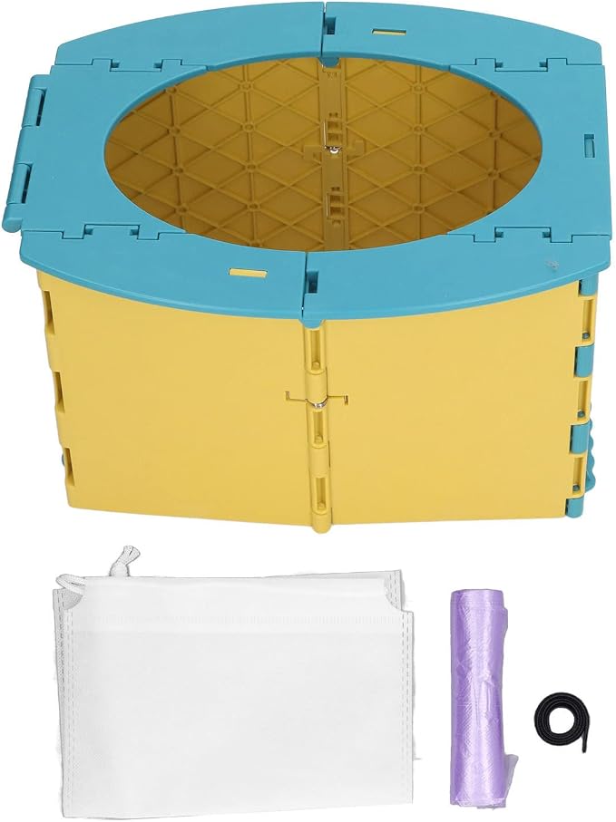 KIMISS Foldable Portable Toddler Potty - Travel & Camping Baby Toilet for Easy on Long Drives (Blue Yellow)