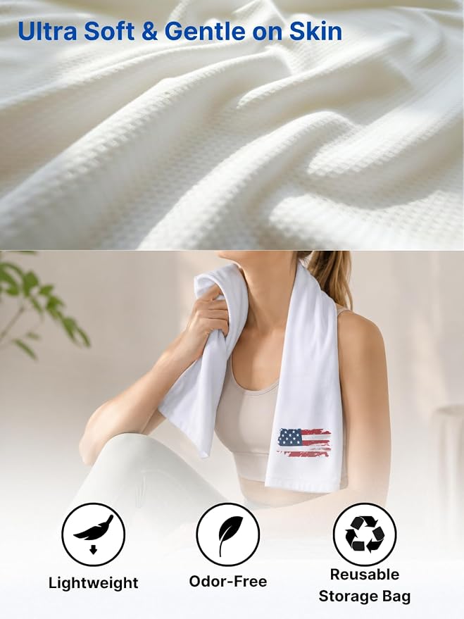 Cooling Towels for Neck and Face, 2-Pack Sports Cooling Towels for Hot Weather, World Cup 2026 France, Microfiber Cooling Towel Instant Cool Ultra Soft Lightweight for Baseball Soccer Gym Yoga Golf