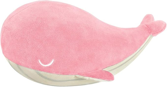 MUPI Whale Stuffed Animals Plush Pillow 4 Size Cute Soft Cotton Plushies Pillows Kawaii Blue Whale Toy Gifts for Kids Boys Girls Adults (Pink, 18 Inch)