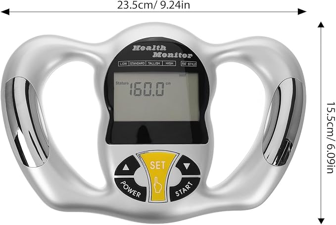 Handheld Body Fat Percentage Monitor with LCD Screen Bmi Scale Fat Measuring Device for Fitness Health Assessment and Calorie Measurement for Home Use