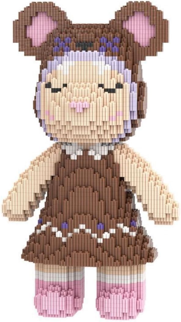 HOOLEDAY Brown Skirt Bear Micro Building Blocks Set (3150 Pieces) Gift for Adults & Boys & Girls