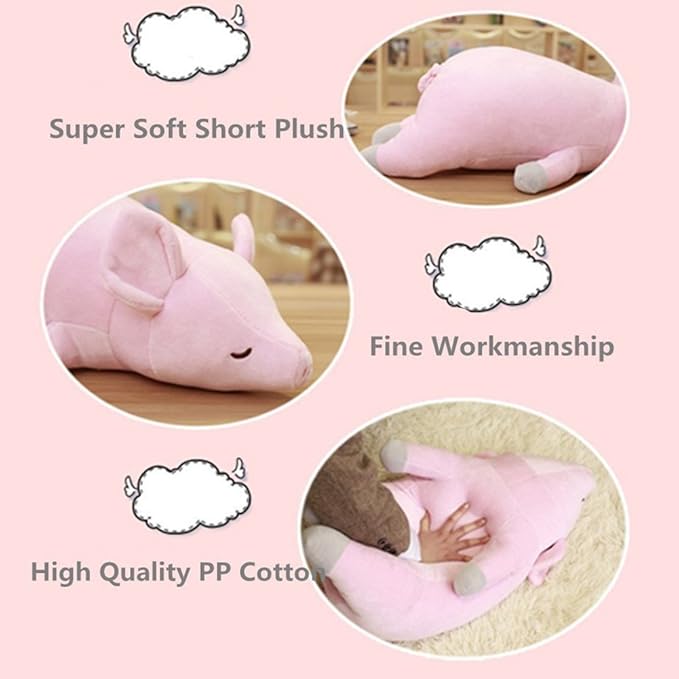 Stuffed Plush Pig Animal Toys 20 Inches Pink Piggy Animal Stuffed Plushies Super Soft Cute Cuddly Pillow Cushion Stuff Dolls Gifts for Children Kids Boys Girls Room Decor Bed Nursery, 20Inches
