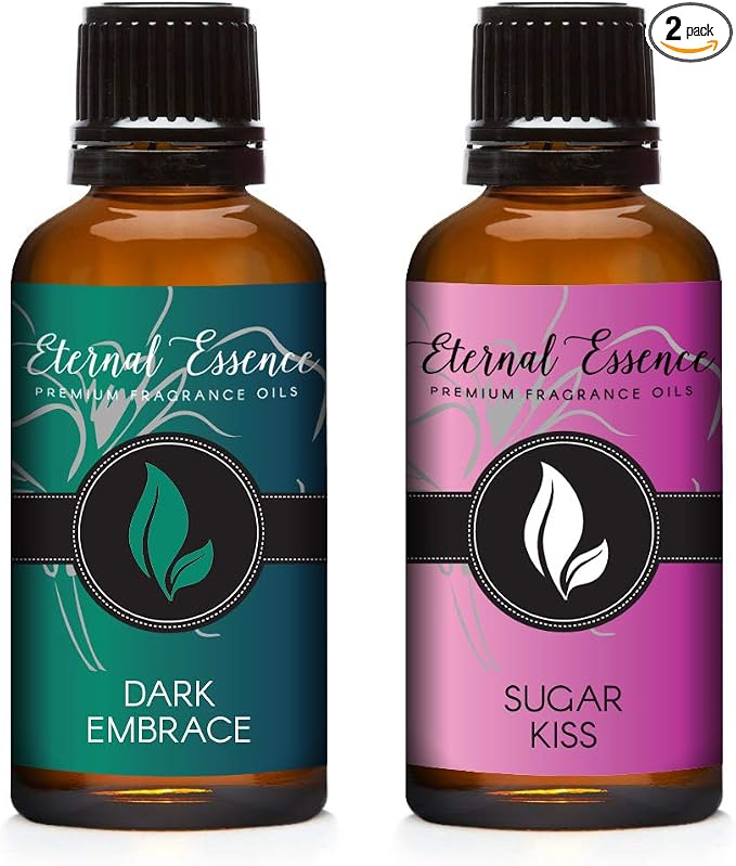 Eternal Essence Oils 2 Pack 30ml Premium Fragrance Oil - Dark Embrace & Sugar Kiss - for Candle, Soap Making, Aromatherapy, Diffusers, Home Care, & Humidifiers