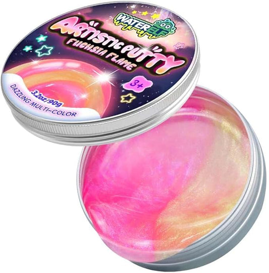 WATERELF Putty for Kids, Fidget Stress Relief Play Putty for Boys Girls Adults, Non-Sticky Therapy Toys - 3.11 Inch 3.2 Oz - P011-Pink/Yellow