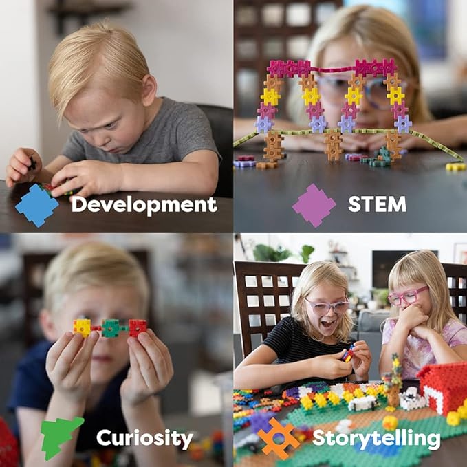 KADU 680pc Rainbow Classic Set - STEM/STEAM Building + Construction Toy, for Open + Imaginative Play - Ages 5+