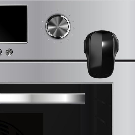 Oven Lock Childproof, Oven Front Door Lock Child Safety, Strong Adhesive Easy to Install, Heat-Resistant, Black