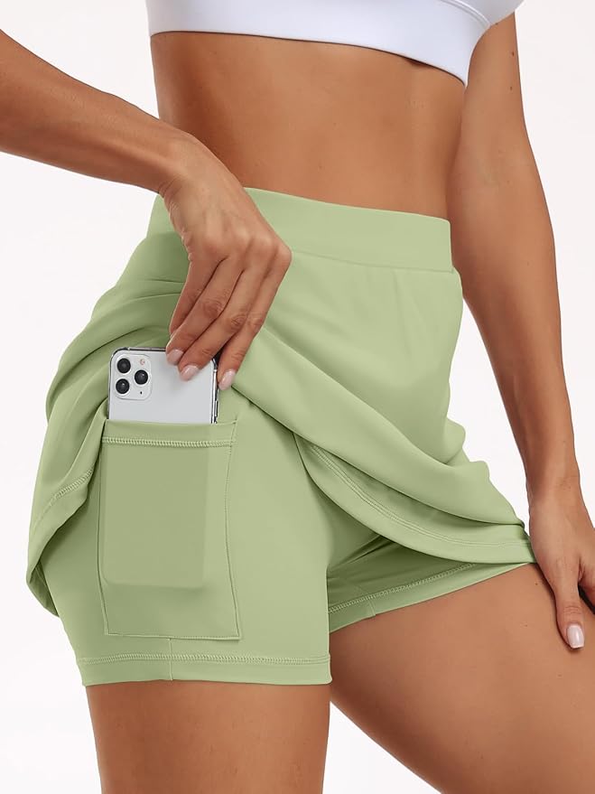 AUTOMET Women's Mini Tennis Skirt with Shorts Underneath 2026 Athletic Workout Cute Golf Skorts Trendy Summer Gym Clothes