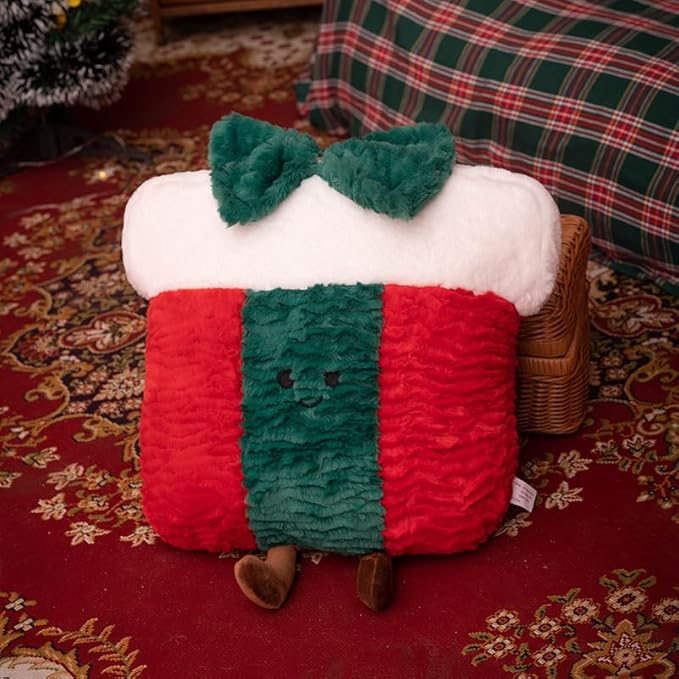Christmas Plush Christmas Decorations Throw Pillow (16-18 Inch) - Super Soft Stuffed Animal Plush, Fluffy Holiday Decor, Couch Bed Pillow Gift Box