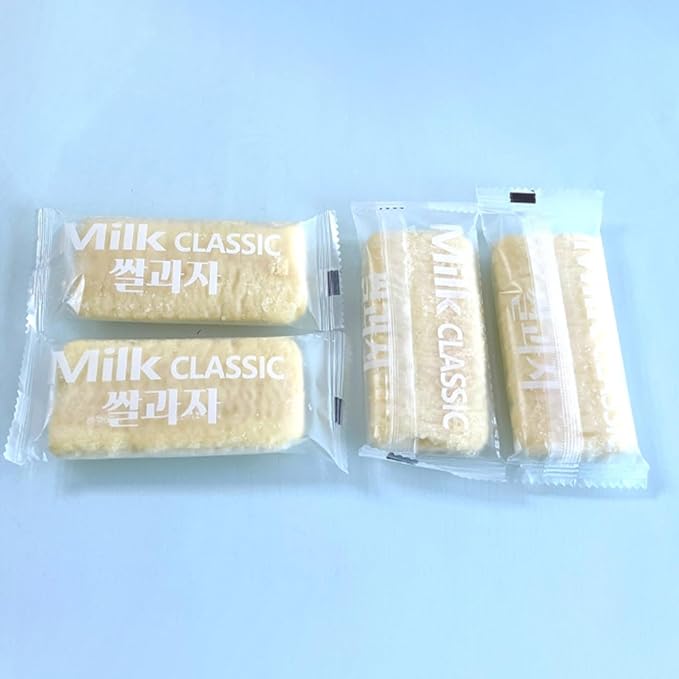 Korean Milk Classic Rice Cracker, Cheese Flavor, 56% Rice – Non-Fried, Zero Trans Fat, Individually Wrapped, Light & Crispy, 240g (8.47oz) – 24 Pack (Cheese)