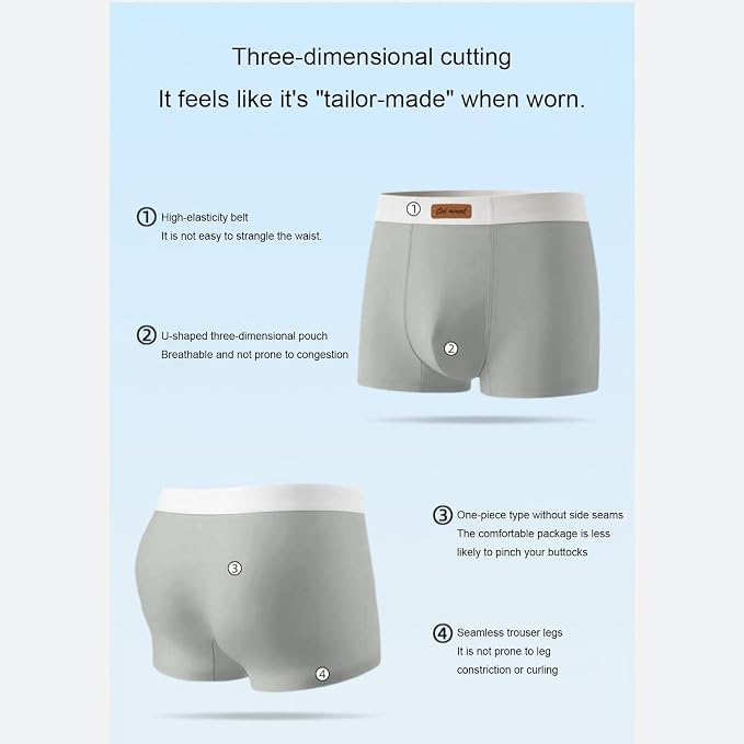 Mzkdieey Men's Casual Sports Comfortable Breathable Flat Corner Underwear