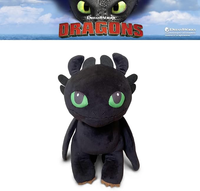 How to Train Your Dragon Toothless Super Soft Plush Cozy Cuddle Pillow Buddy with Light Up Eyes for Comfort, (Officially Licensed Product) by Franco