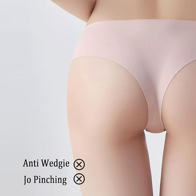 Women's Invisible Camel Toe Cover Thong Panty Liners - Concealment G-String Underwear for Workouts, 4 PCS - Seamless, Breatha