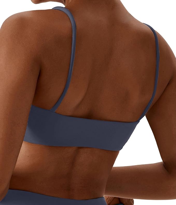 Comper Women's Sports Bras Wirefree Racerback Workout Bras Sexy Thin Straps Yoga Sport Bras with Removable Pads