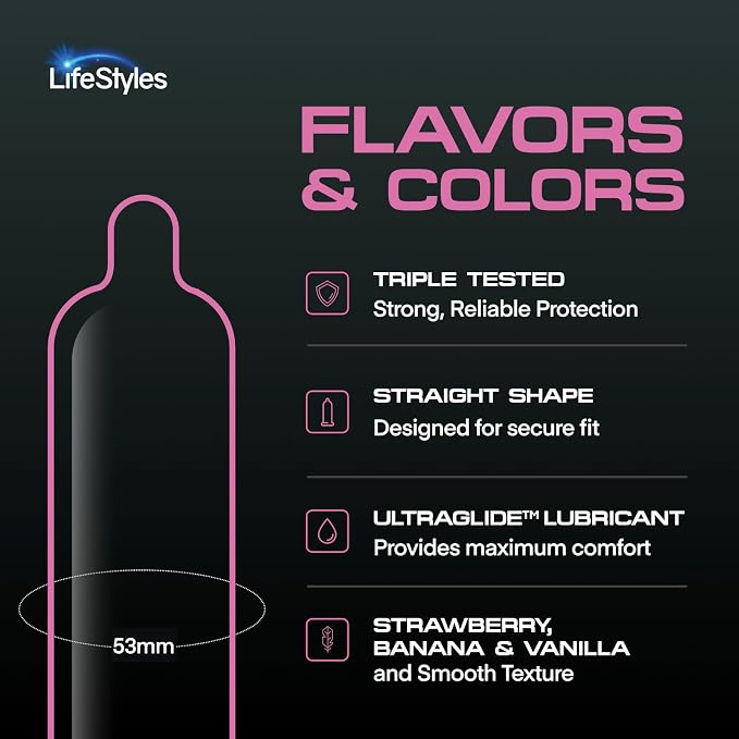 LifeStyles Variety Pack Natural Rubber and Lubricated Latex Condoms, 144 Count, Triple Tested (Pack of 1)