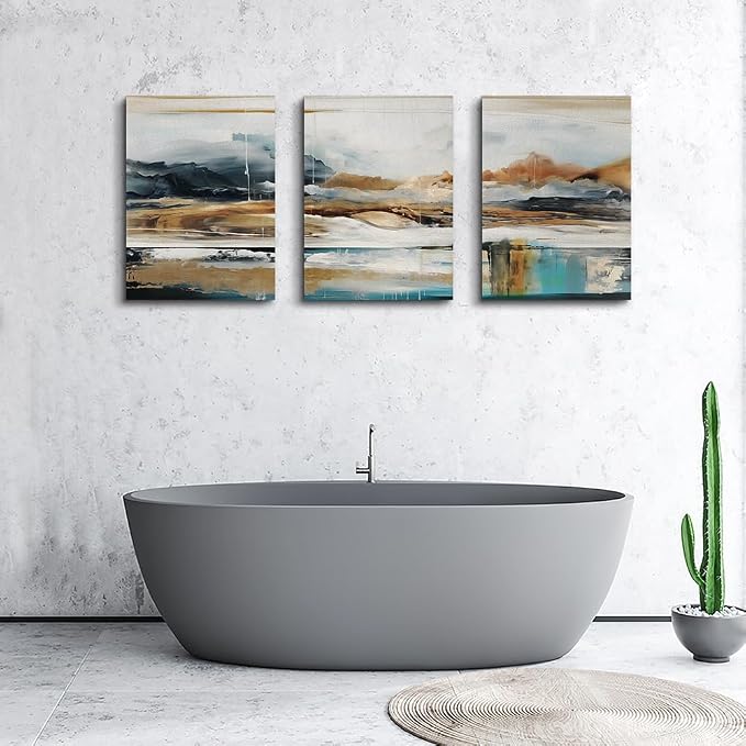 MHARTK66 Abstract Nature Landscape Wall Art for Living Room, Set of 3 Modern Canvas Prints Paintings Artwork for Walls, Wall Decor Pictures for Bedroom Dining Room Office Home Decoration 16x24 Inch