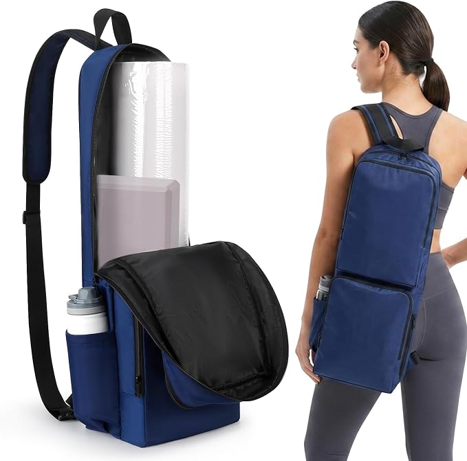 VISEMAN Yoga Mat Bag Carrier Waterproof Yoga Backpack with Multi Pockets, Lightweight Adjustable Yoga Bag for Mat, Yoga Blocks, Yoga Accessories